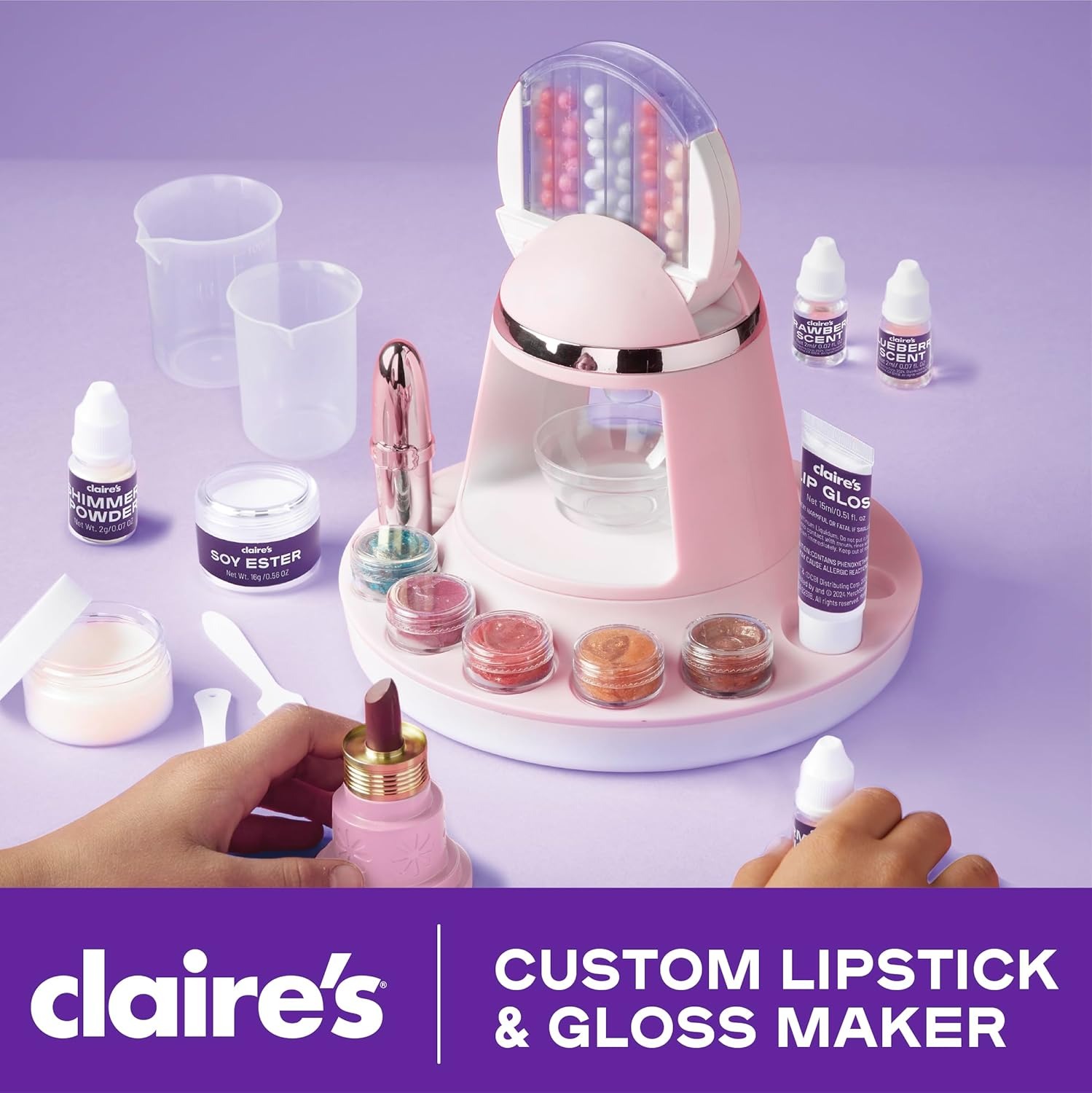 Alternative view of Claire's DIY Lipstick & Lip Gloss Making Kit, 97-Piece Real Makeup Arts & Crafts Set, Handmade Moisturizing Lip Glaze, Girl Toys & Cosmetic Products, Beauty & Science Gift, Ages 8+