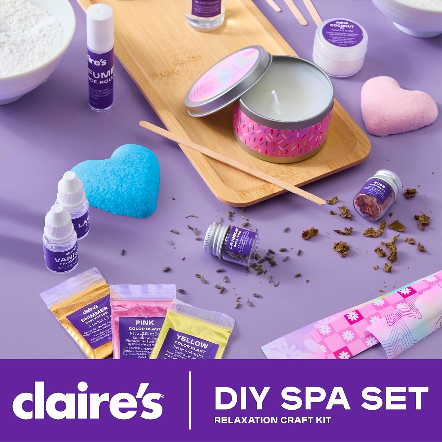 Alternative view of Claire’s DIY Bath Bomb & Scented Candle Making Set, 32-Piece Spa Craft Kit, Make Your Own Soothing Oils & Perfume Fragrance, Kids Toys, Science Beauty Project Activity, Arts & Crafts Gift for Ages 6+